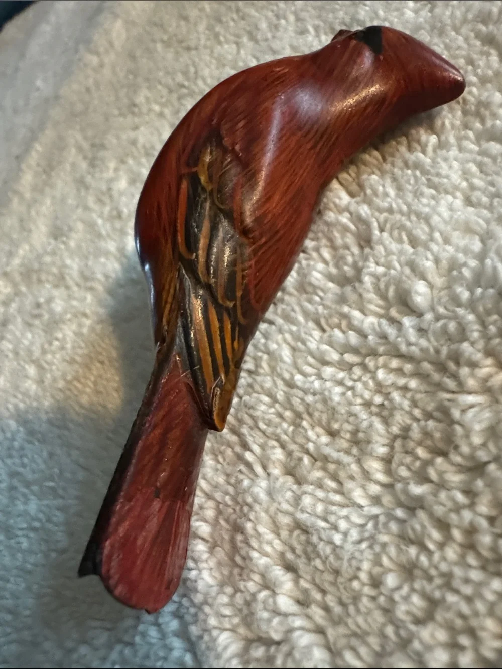 Handcrafted Red Cardinal Bird Figurine - Decorative Bird Statue